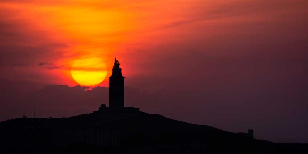 Lighthouses of the World - Sunset at the Tower of Hercules (#AA_LHW_13PAN)